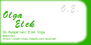 olga elek business card